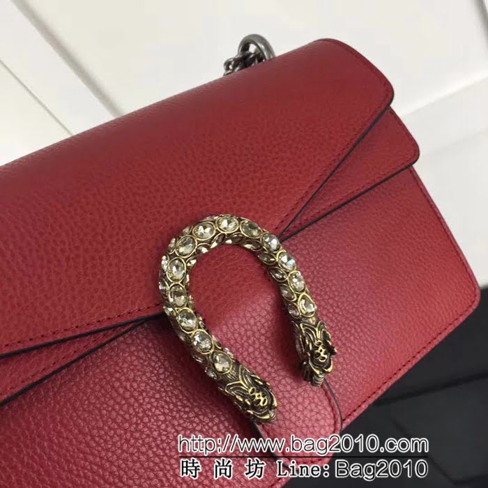 GUCCI古馳原單 新款 專櫃品質原單貨實物實拍 400249 棗紅全皮 對正品雙色皮 鏈條單肩斜挎包 HY1014